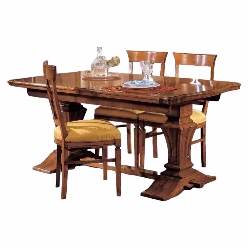 Tavolo rettangolare classico estensibile in legno con intarsio Mobili 2G L: 180 cm, P: 100 cm, H: 80 cm – 2