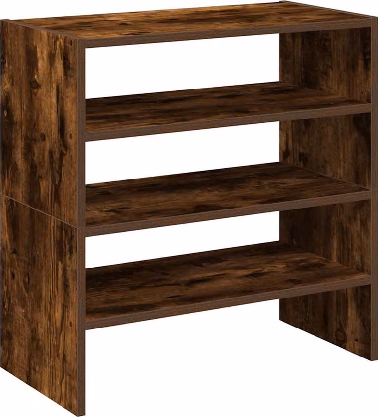 Scarpiere 2 pz Impilabili Rovere Fumo 60x30x30,5 cm