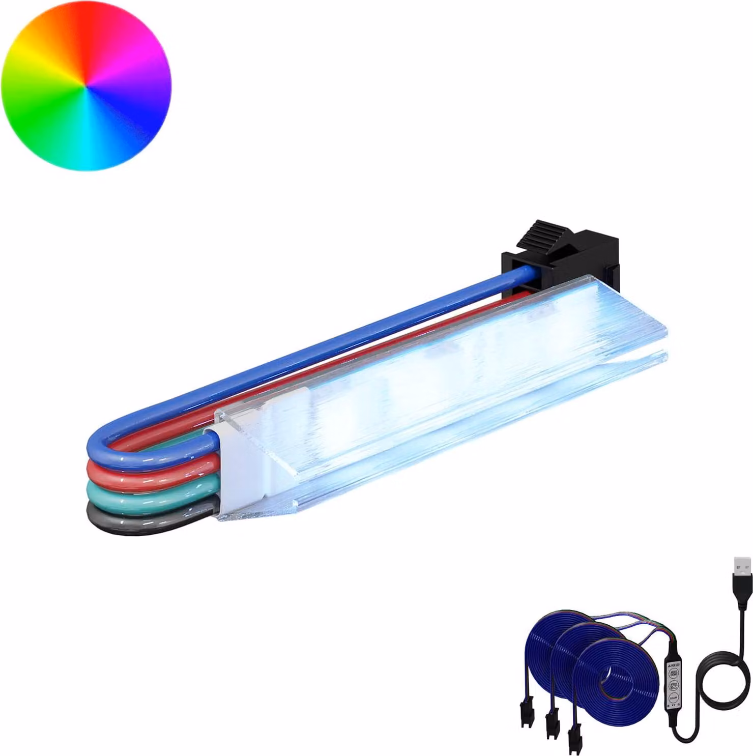 Striscia LED 2 pcs Nero e Multicolore 1745 mm Rame e plastica