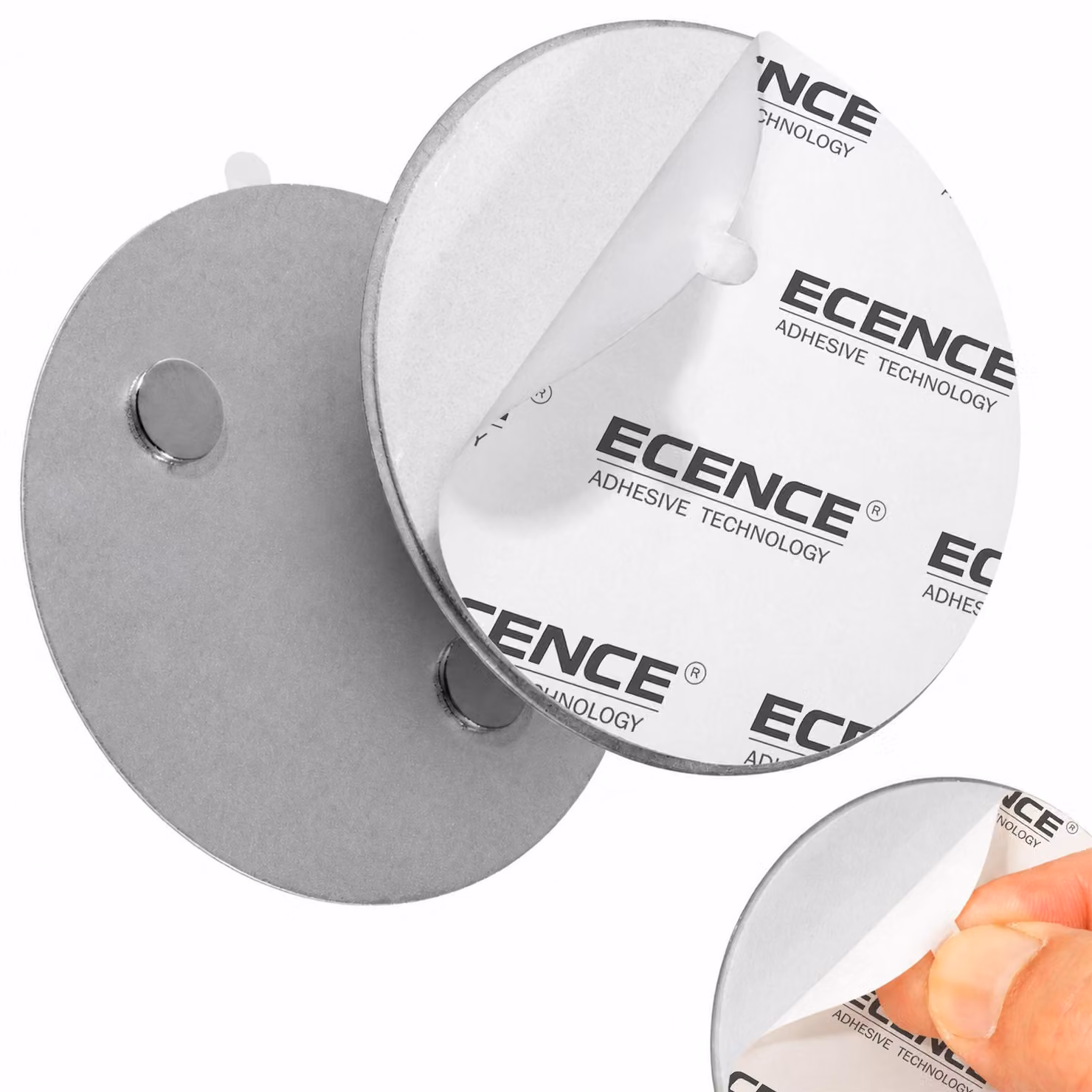 ECENCE - Supporti magnetici per rilevatori di fumo, 10 pezzi, autoadesivi, diametro 70 mm