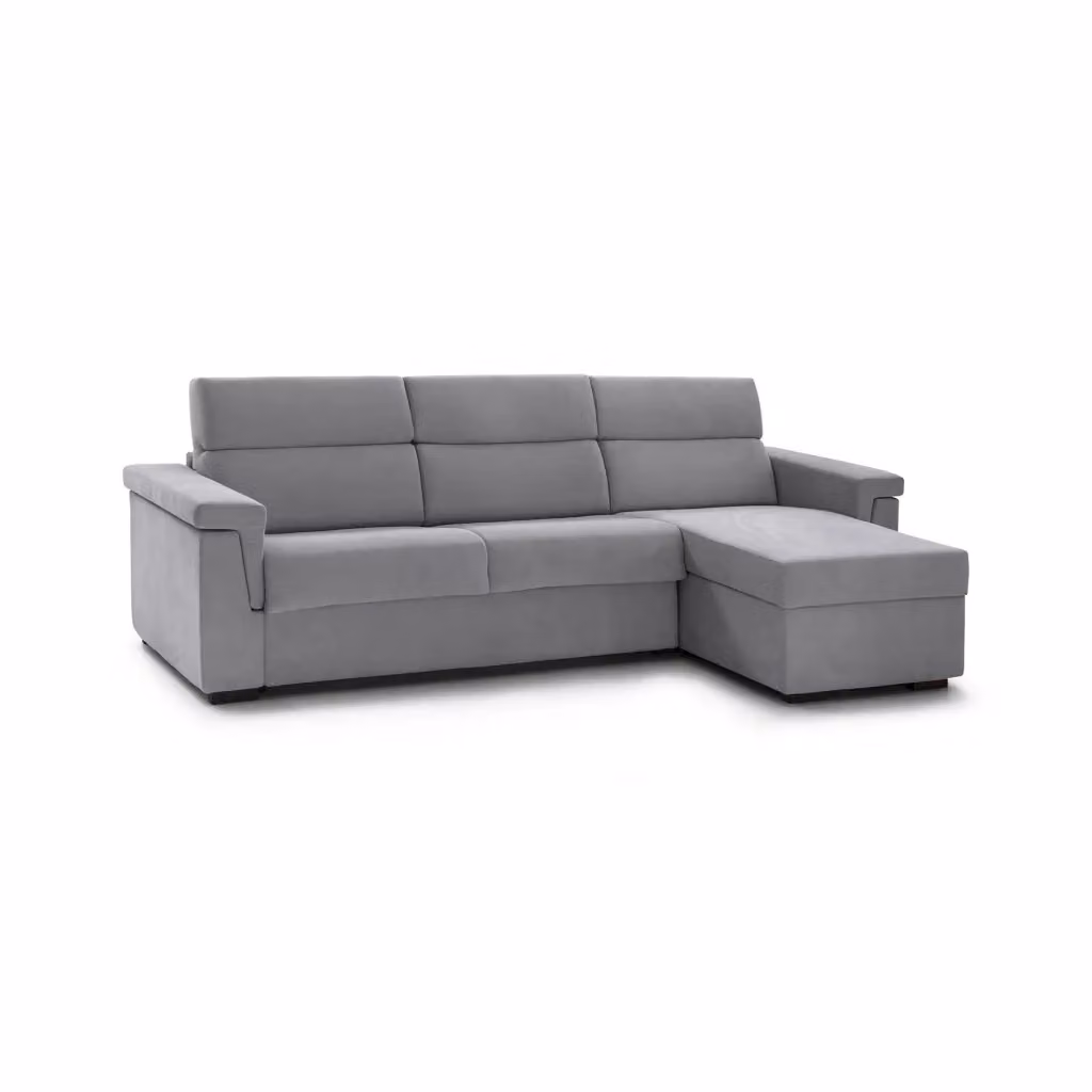 Divano Letto con Penisola Sfoderabile DMORA Grigio L/P: 285 x 160 cm – 2