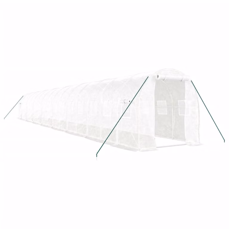 Serra con Telaio in Acciaio Bianco 32 m² 16x2x2 m