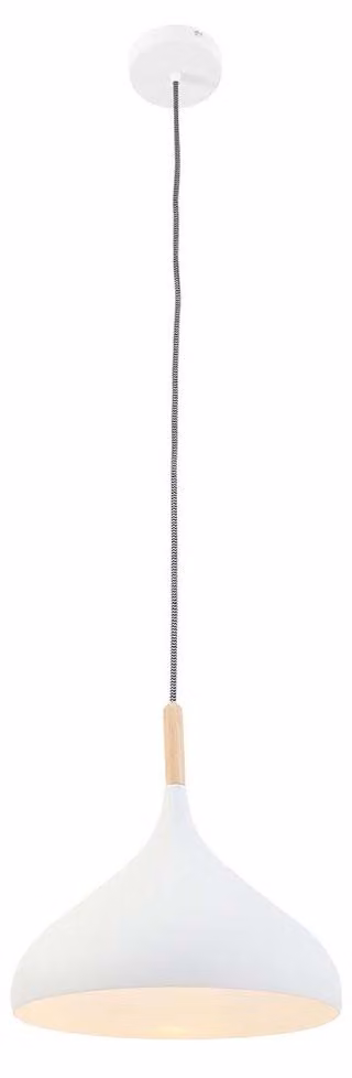Lampada a sospensione - bianco - Bjorr - legno metallo - Ø 33cm - E27 - 7730W - Mexlite