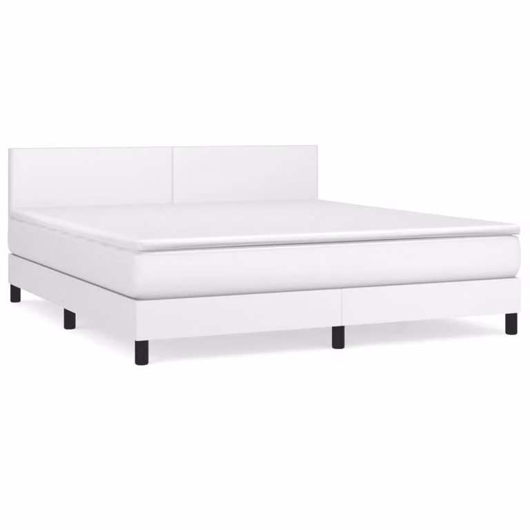Giroletto a Molle con Materasso Bianco 160x200 cm in Pelle finta