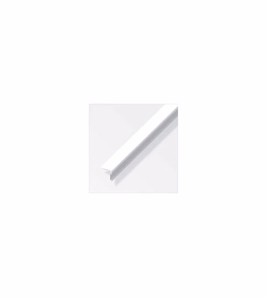 Alfer Aluminium Profilo Angolare PVC Bianco Lucido 20x20mm 2,5m