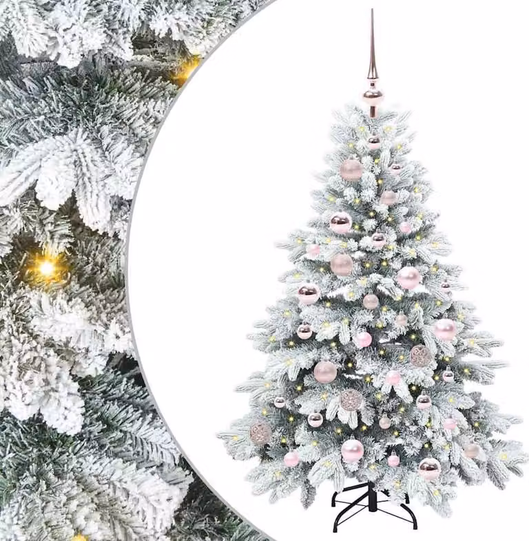 Albero di Natale artificiale con 150 LED Bianco 120 cm PE e PVC