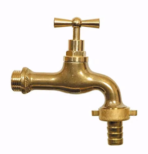 IDRO-BRIC Rubinetto Portagomma a Vitone Giallo 1/2" in Ottone