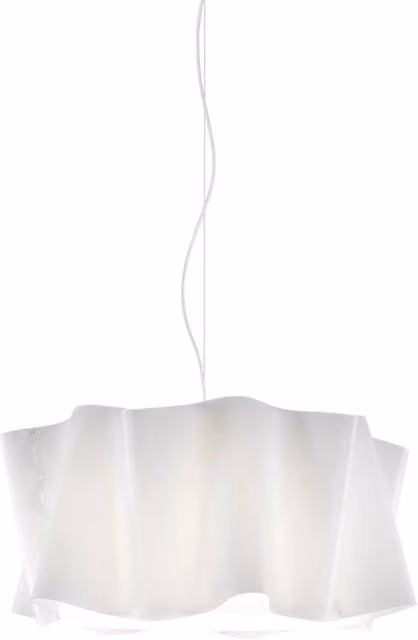 Lampada a sospensione moderna Folio Linea Zero in bianco e metallo cromato, 1 luce E27, Diametro: 50 cm