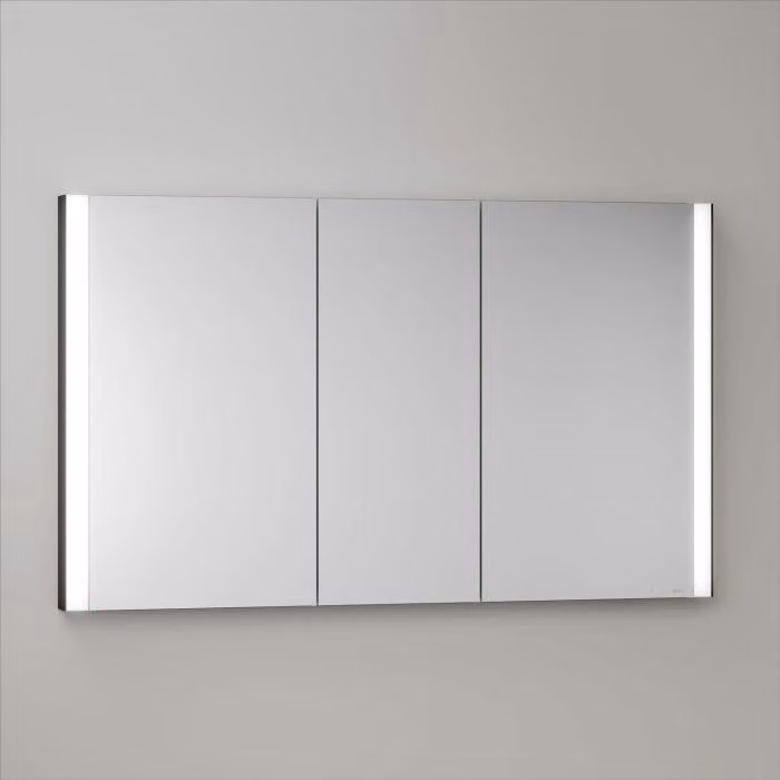 Mobile specchio a incasso LED Keuco Royal Metis, dimensioni 120 x 71 cm, con 3 ante