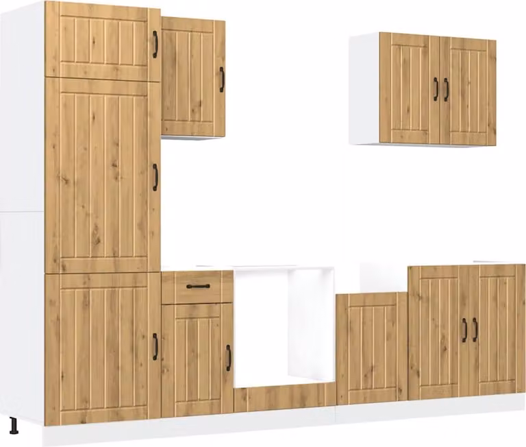 Set Mobili da Cucina 7 pz Lucca Rovere Artigianale Truciolato