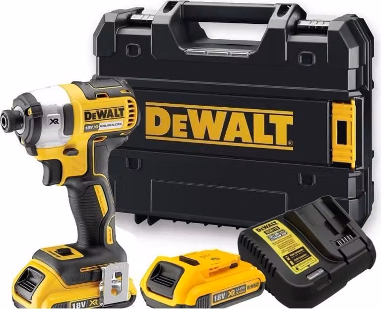 Avvitatore a impulsi a batteria DeWALT DCF887D2-QW 18 V / 2,0 Ah XR Li-Ion - set comprendente batterie, caricabatterie e scatola TSTAK - senza spazzole