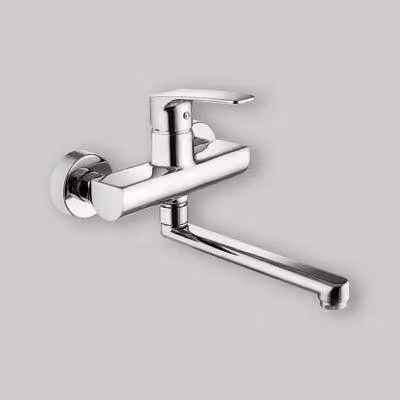 MISCELATORE LAVELLO A PARETE "LIME" CON CANNA ORIENTABILE Cromo