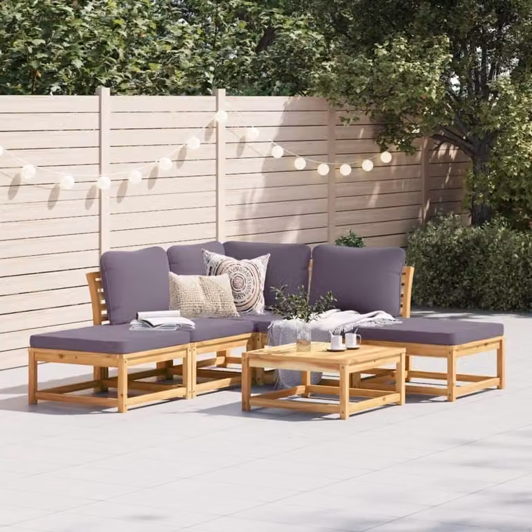 Maison Exclusive - Set Salotto da Giardino 6 pz con Cuscini in Massello di Acacia