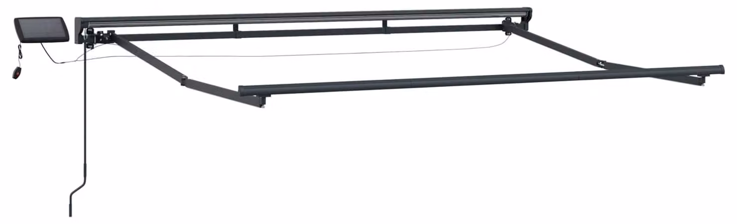 Cornice per Tenda Manuale con LED Antracite 3 x 2,5 m Alluminio