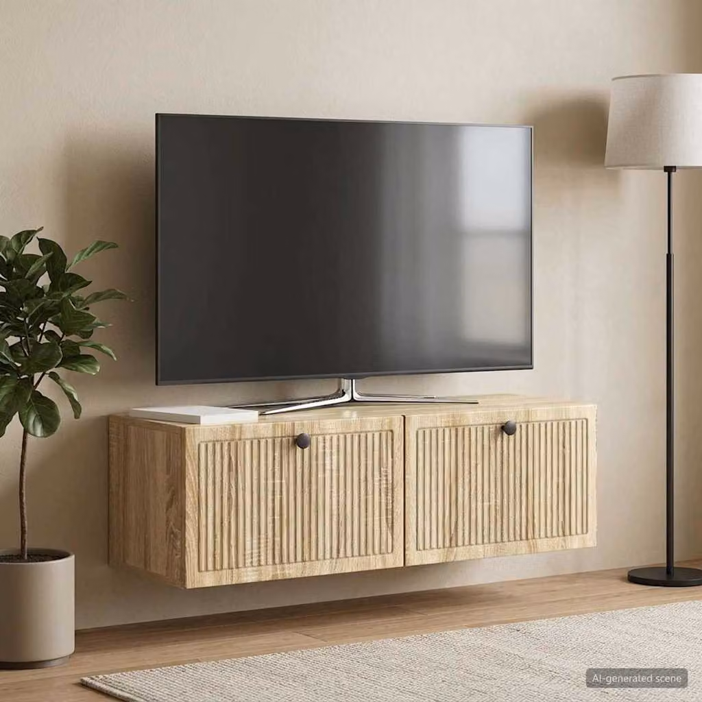 vidaXL Mobile Porta TV da Muro Moderno in Rovere Sonoma, Marrone, L 98 x P 31 x H 30 cm