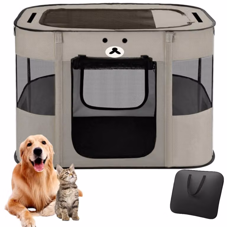 Cuccia per cani portatile - Casa pieghevole per animali domestici - Finestra in rete traspirante - Adatta per cani di piccola e media taglia - 80x60x55 cm - Materiale resistente all'usura - Gabbia per animali