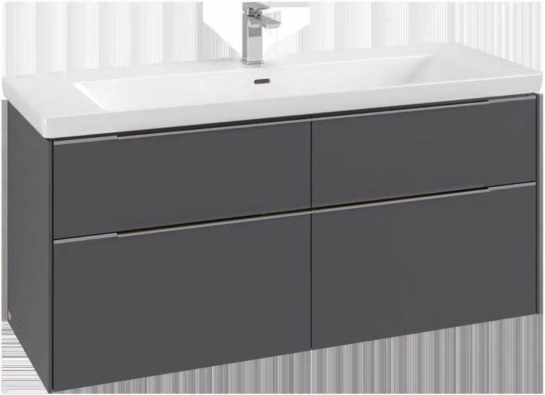 Villeroy & Boch Subway 3.0 armoire sous lavabo, 4 tiroirs, lavabo au centre, 1272x576x478mm, C60202AH, C60202AH