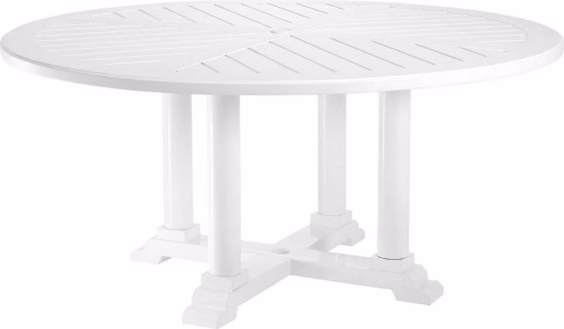 Tavolo da pranzo Casa Padrino bianco Ø 160 x h. 75 cm - Tavolo da cucina rotondo in alluminio resistente di alta qualità - Tavolo da giardino