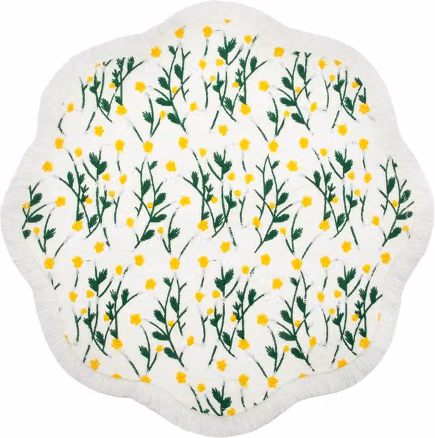 Base decorativa sagomata 38 cm con fiori gialli