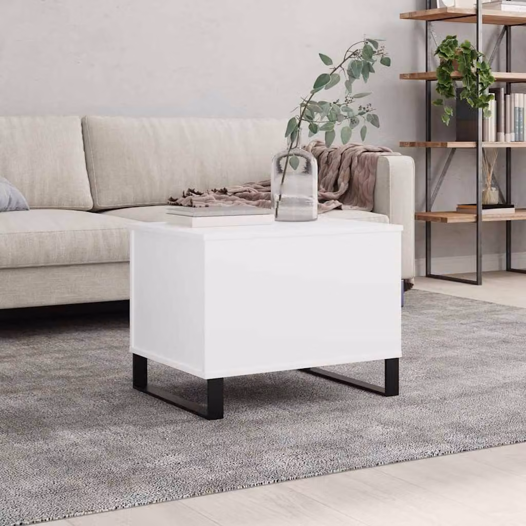 vidaXL Tavolino da Salotto Moderno Bianco con Meccanismo di Sollevamento L: 60 cm, P: 44,5 cm, H: 45 cm