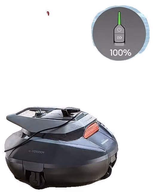 Pulitore robotizzato per piscine, con doppio motore, autonomia di 90 minuti, batteria da 5200 mAh, dimensioni 321 x 324 x 166 mm, capacità del filtro: 2500 ml