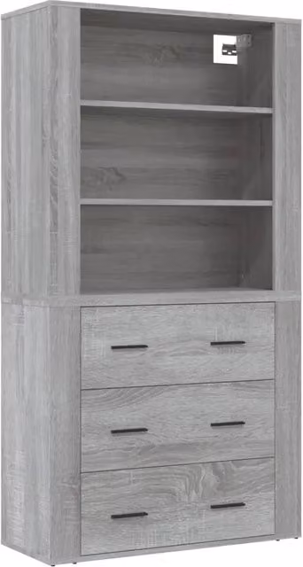 Credenza | Madia | Buffet da pranzo | Armadio da pranzo Grigio Sonoma in Legno Multistrato