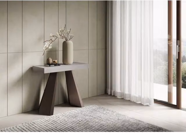 Consolle allungabile Itamoby Diamante con telaio Orso in colore beige e finitura opaca L/P/H: 90 x 40/300 x 77 cm