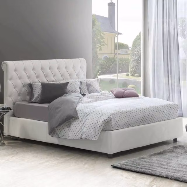 Letto Matrimoniale Arnorld Talamo Italia con Materasso Incluso, Bianco, L/P: 160 x 200 cm