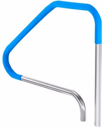 Corrimano per piscina VEVOR in acciaio inossidabile con copertura maniglia blu, L: 116,5 cm, H: 93,5 cm