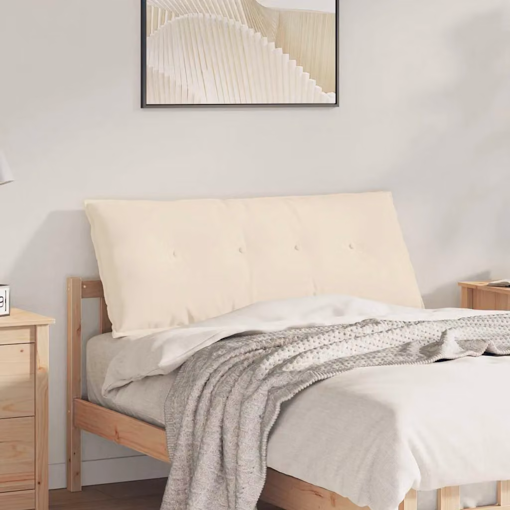 Cuscino per schiena vidaXL beige in microfibra e poliestere L 120 cm x P 50 cm