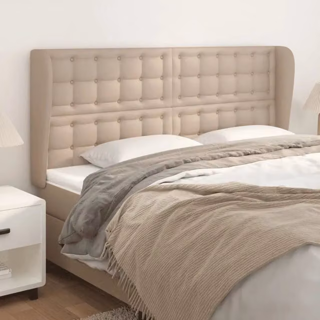Testiera ad orecchio vidaXL in similpelle beige L: 183 cm, P: 23 cm, H: 118/128 cm