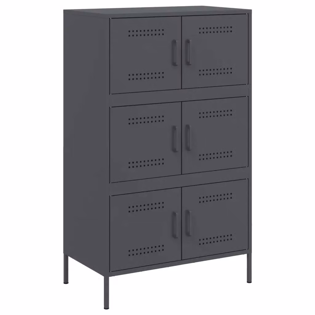 Credenza in metallo stile industrial vidaXL colore antracite L 68 cm, P 39 cm, H 113 cm – 2