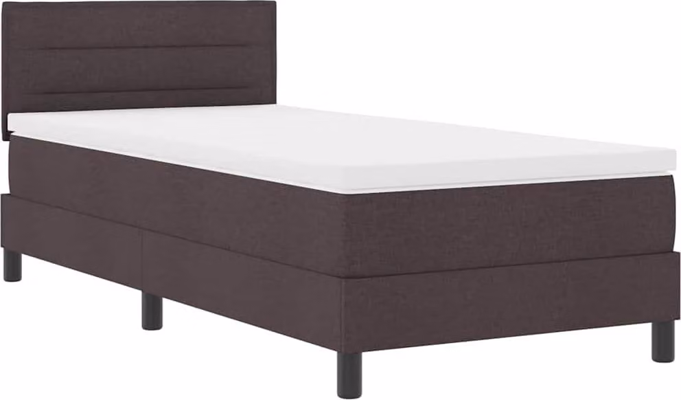 vidaXL Letto a molle con materasso marrone scuro 100 x 200 cm in tessuto