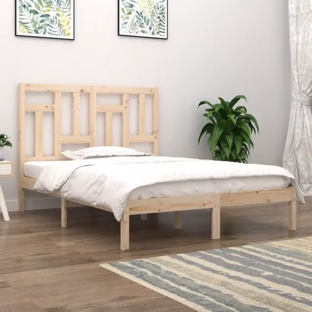 Giroletto Double in Legno Massello di Pino vidaXL, Bianco, L: 140,5 cm x P: 195,5 cm x H: 131 cm – 1