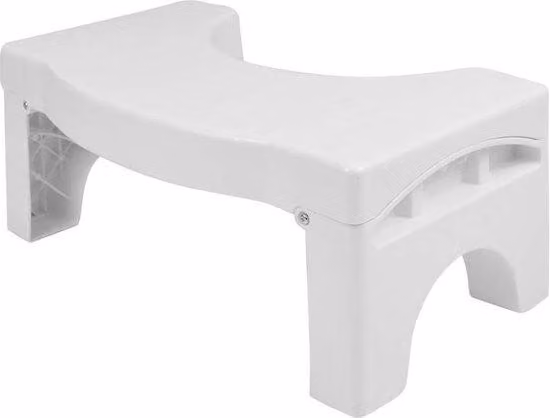 Sgabello pieghevole per WC più compatto, colore bianco (41x22x17 cm)