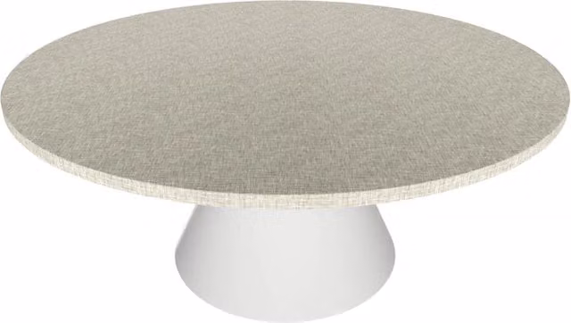 Artù White - Tavolo da pranzo rotondo ⌀ 120 cm in legno laminato con base a cono in metallo Grigio Testurizzato