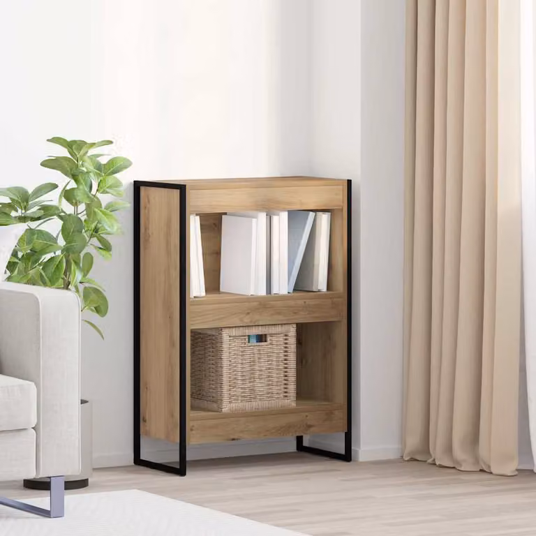 Armadio per Libri vidaXL in Stile Industrial Marrone con Legno e Metallo L: 60 cm, P: 30 cm, H: 86,5 cm