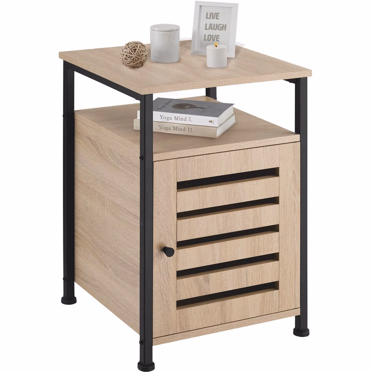 Armadietto Industriale tectake Cork in Legno Rovere Sonoma, Colore Beige e Marrone, L/P/H: 40,5 x 40,5 x 60,5 cm – 1