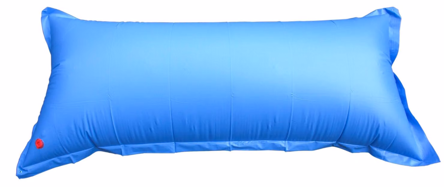 Cuscino per piscina di dimensioni 1,20 x 2,40 metri, realizzato in vinile di spessore 0,22 mm, ideale per la preparazione invernale delle piscine