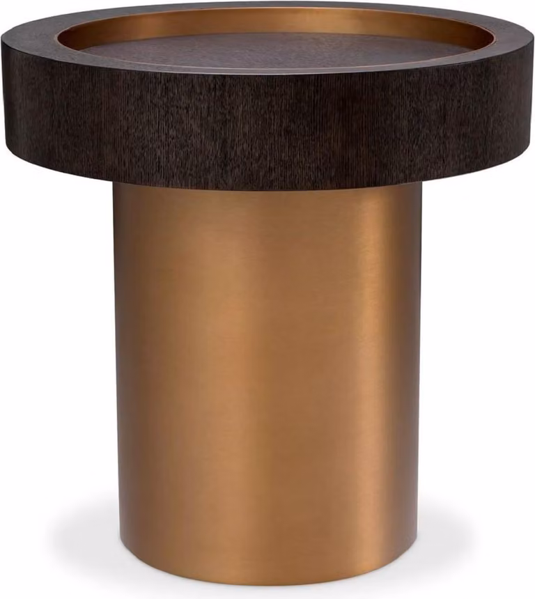Casa Padrino tavolino moka/ottone Ø 50 x H. 50,5 cm - Tavolino rotondo da salotto - Mobili da salotto - Mobili - Arredamento - Mobili da salotto