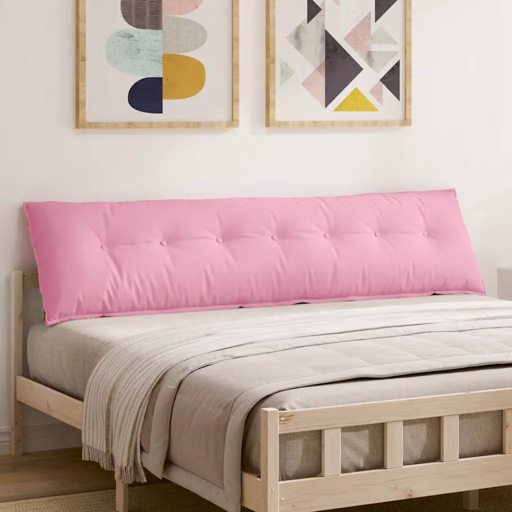 Cuscino per schiena vidaXL rosa in tessuto di poliestere L/P/H: 200 x 19 x 50 cm