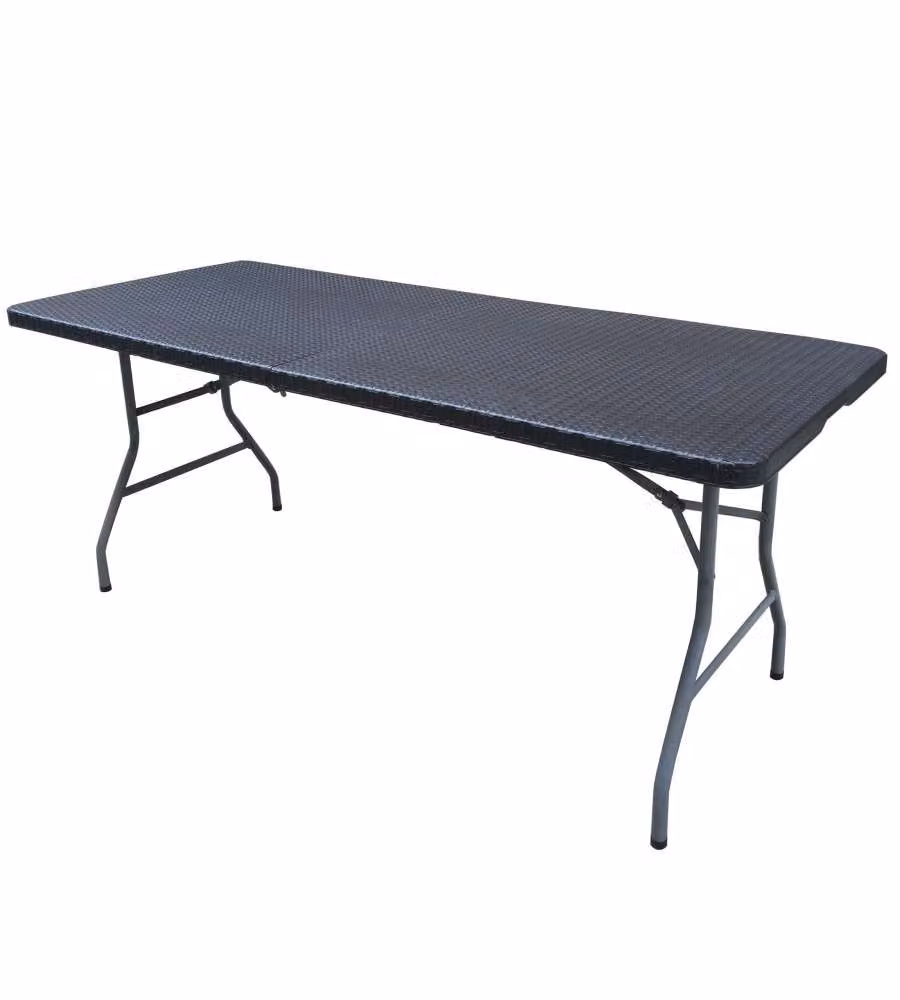 Tavolo Pieghevole Catering in Resina Nero - 182x74 cm