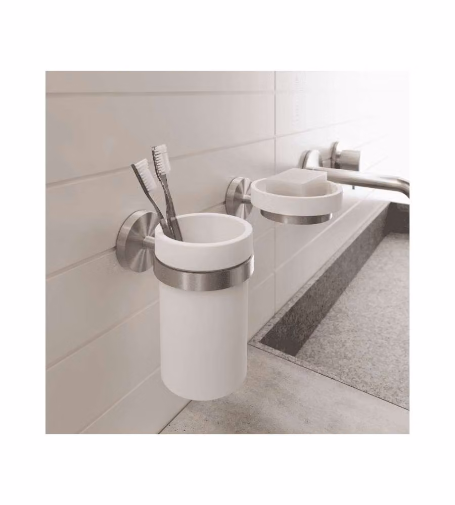 Metaform Porta Spazzolini Class Satinato - Acciaio Inox - 7,8x11,8 cm