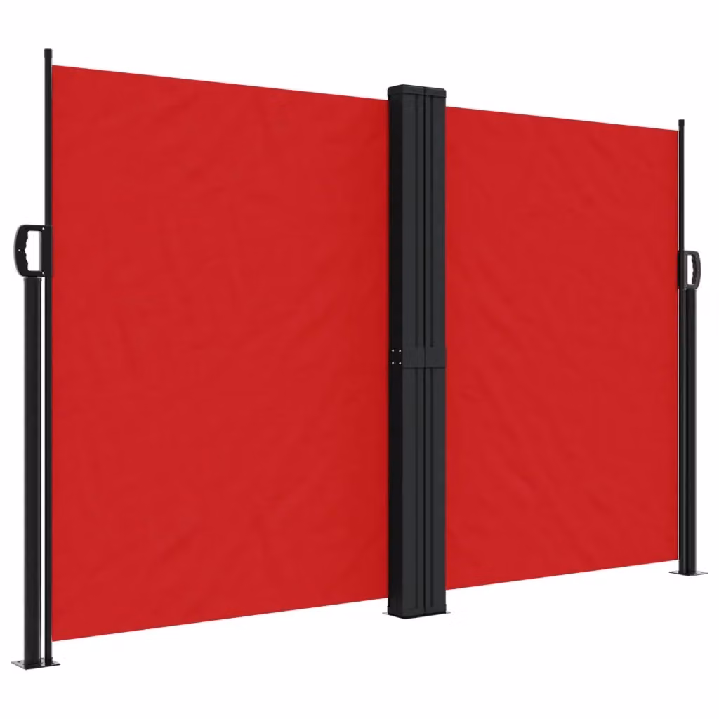 Tenda da sole laterale retrattile rossa in poliestere con struttura in alluminio L: 1200 cm, H: 160 cm – 2