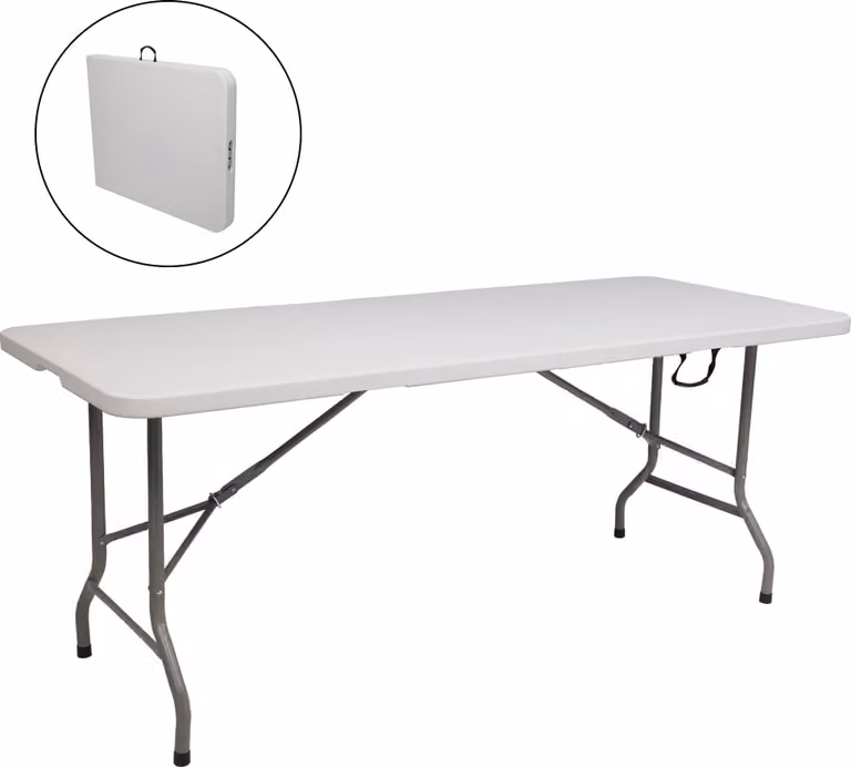 Tavolo pieghevole da giardino Alightup, dimensioni 183 x 76 x 74 cm. Tavolo pieghevole, tavolo da campeggio, buffet portatile con maniglia