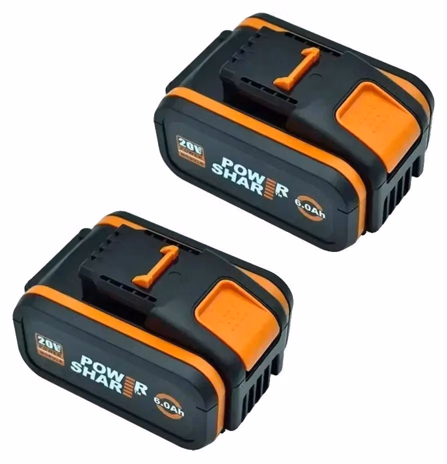 Batterie, 20V, capacità 6000mAh, compatibili con Worx 6AhX2