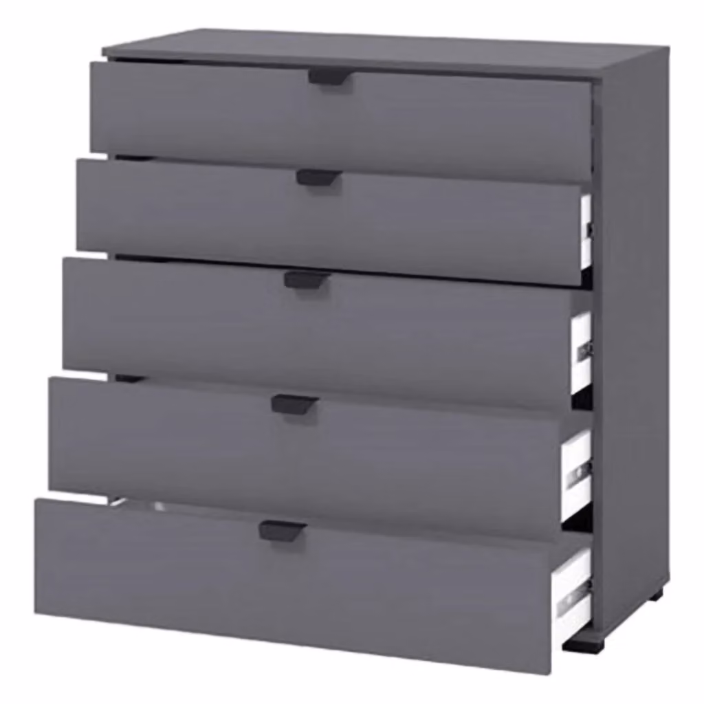 Cassettiera DMORA moderna in MDF nero antracite opaco L: 90 cm, P: 40 cm, H: 95 cm – 2
