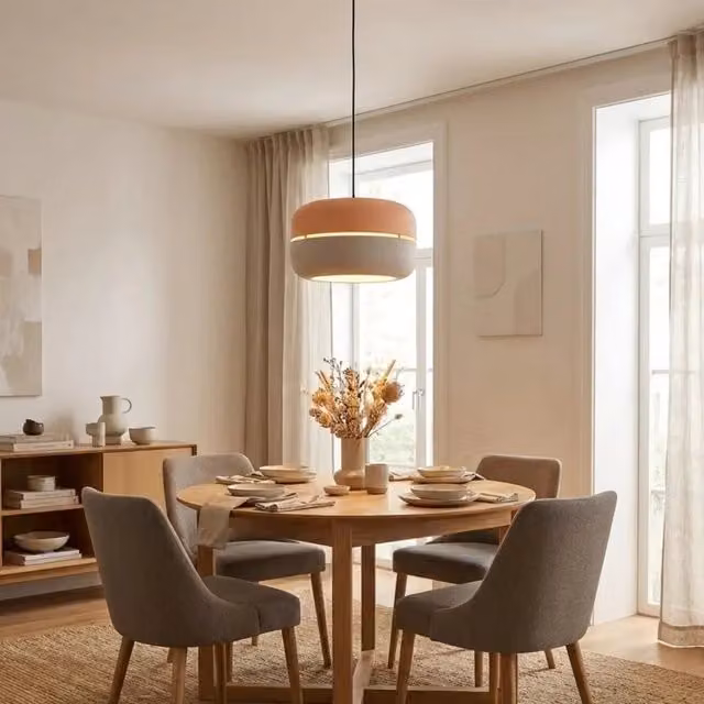 Lampada a sospensione Luminosa in metallo rosa e grigio | Duzzle