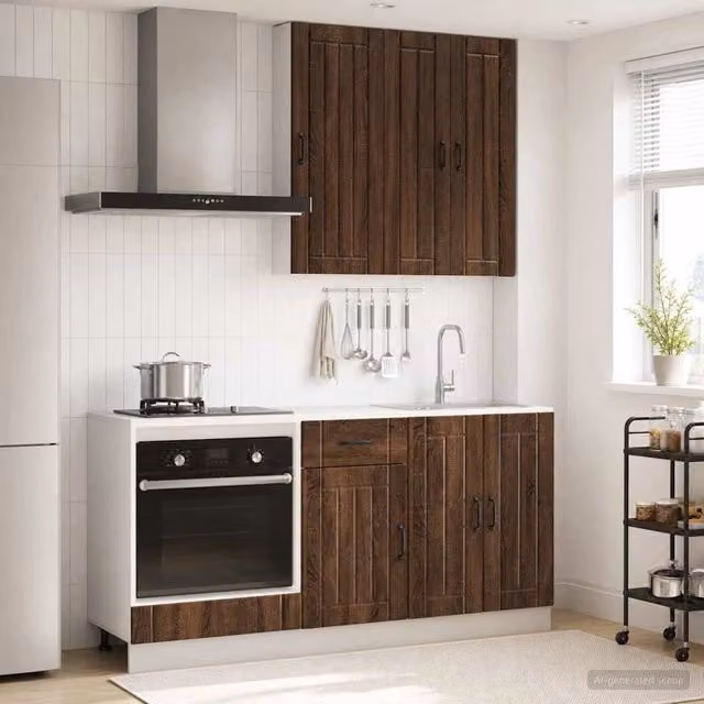 Unità Cucina LUCCA 5 pz Rovere Marrone Legno ingegnerizzato 3438272