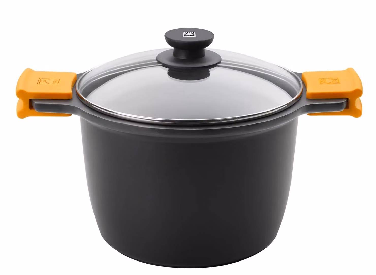 Pentola in alluminio antiaderente per induzione con maniglie e coperchio, diam. 24cm